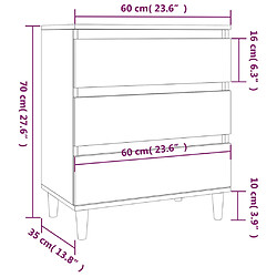 vidaXL Buffet Noir 60x35x70 cm Bois d'ingénierie pas cher