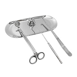 4pc Bougie Outils Bougie Mèche Tondeuse éteignoir Dipper Plateau De Rangement Argent