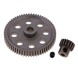 Avis 2 Ensembles D'engrenage Principal 64T Diff Et Engrenage De Pignon Moteur 17T Pour Voiture RC 1/10 HSP 94111