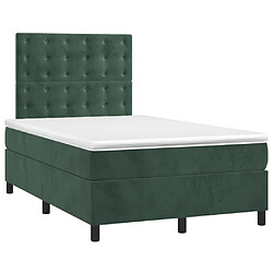 Avis Maison Chic Lit adulte- Lit + matelas,Sommier à lattes de lit et matelas Vert foncé 120x200cm Velours -GKD22307