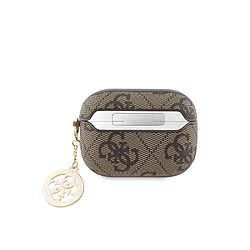 Guess Maroquinerie Guess Coque pour Airpods Pro 4G Script avec Charm Scintillant Ornée de Strass Marron