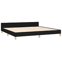 Maison Chic Cadre/structure de lit avec tête de lit pour adulte - Lit Moderne Chambre Noir 200x200 cm Tissu -MN85775 pas cher