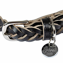 Paris Prix Collier pour Chien Réglable Tressé 45-65cm Noir