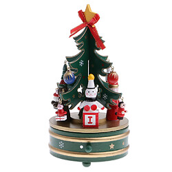 arbre de Noël avec bonhomme de neige boîte à musique horlogerie jouet cadeau de Noël décor vert