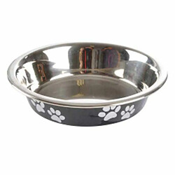 Paris Prix Gamelle pour Chien & Chat Motifs Pattes 12cm Noir