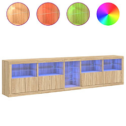 Acheter vidaXL Buffet avec lumières LED chêne sonoma 283x37x67 cm