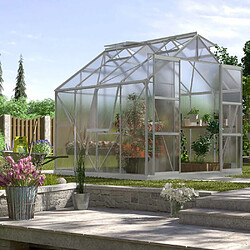 Vitavia Serre de jardin en polycarbonate 4 mm et aluminium anodisé avec embase Jupiter Longueur de 258 cm.