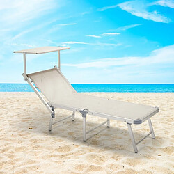 Beach And Garden Design 20 transats et chaise longue pliante de plage en aluminium Gabicce Gold