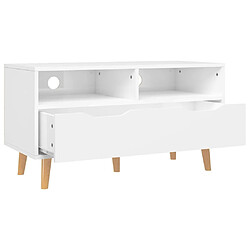 Acheter Maison Chic Meuble TV scandinave - Banc TV pour salon blanc brillant 90x40x48,5 cm bois d'ingénierie -MN93274