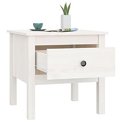 Maison Chic Table d'appoint | Table Basse Blanc 50x50x49 cm Bois massif de pin -GKD16003 pas cher