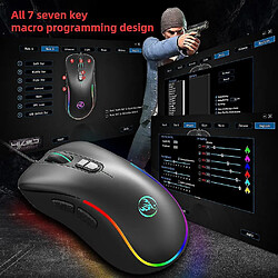 Universal RVB Macro Programming Game Mouse Les touches 7 peuvent désactiver les lumières prennent en charge divers jeux Wired Mouse