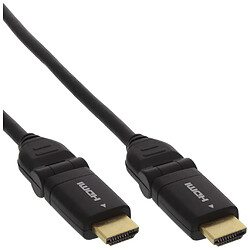 InLine® HDMI Angle Plug 180 ° haute vitesse avec Ethernet A à A plaqué or 3 m