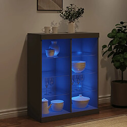 Acheter Maison Chic Commode Buffet - Meuble de rangement avec lumières LED noir 81x37x100 cm -GKD98029