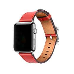 Acheter Bracelet cuir classique pour Apple Watch 42/44mm - Rouge