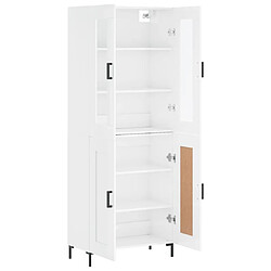 Avis vidaXL Buffet haut Blanc brillant 69,5x34x180 cm Bois d'ingénierie