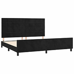 Acheter Maison Chic Lit adulte - Cadre Structure de lit avec tête de lit Contemporain Noir 200x200 cm Velours -MN67056