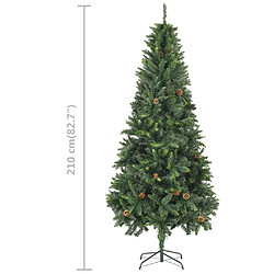 vidaXL Arbre de Noël artificiel pré-éclairé et boules vert 210 cm pas cher