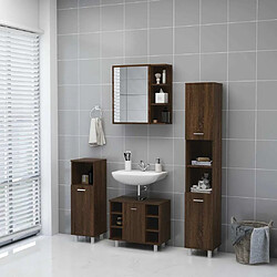 Acheter Maison Chic Armoire à miroir de salle de bain,Meuble de rangement,Meuble bas de bain Chêne marron 62,5x20,5x64 cm -GKD104582