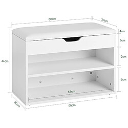 Avis SoBuy FSR25-W Banc de Rangement à chaussures avec coussin Commode à Chaussures- blanc