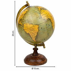 Acheter Globe terrestre Alexandra House Living Marron Papier Fer Plastique Bois de manguier 20 x 25 x 20 cm