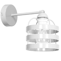 HOMEMANIA Lampe Murale Lars White - Applique - pour Séjour, Chambre - Blanc en Métal, 15 x 27 x 23 cm, 1 x E27, 60 W