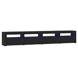 vidaXL Meuble TV avec lumières LED Noir 240x35x40 cm