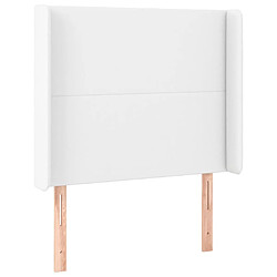 Avis Maison Chic Tête de lit scandinave à LED,meuble de chambre Blanc 103x16x118/128 cm Similicuir -MN76709