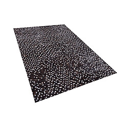 Beliani Tapis en cuir patchwork marron et argenté 140 x 200 cm AKKESE