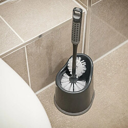 Addis Comfigrip Rond Ouvert Brosse de WC, Métallique Graphite, 17 x 14 x 43 cm