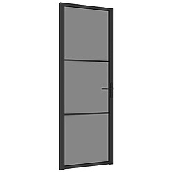 vidaXL Porte intérieure 76x201,5 cm Noir Verre ESG et aluminium