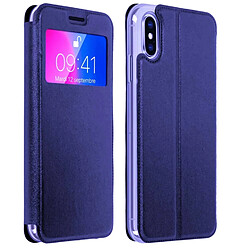 Ipomcase Coque Etui Housse de protection porte carte pour iPhone X et XS -Bleu