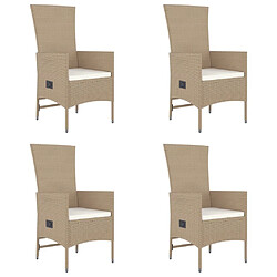 Acheter Ensemble salle à manger de jardin 5 pcs,Table et chaise à dîner d'extérieur Beige poly rotin -MN40416