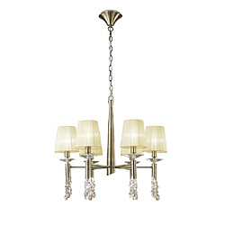 Avis Luminaire Center Suspension Tiffany 6+6 Ampoules E14+G9, laiton antique avec Abat jour bronzes & cristal transaparent