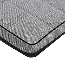 Matelas Mestizo pour chien, 65x50 cm, gris clair, bordure noire, Leon Checked MLCH-5-GRA-B-S