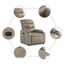 Maison Chic Fauteuil Relax pour salon, Fauteuil inclinable Cappuccino Similicuir -GKD98770 pas cher