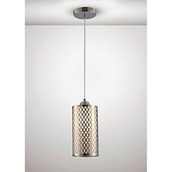 Luminaire Center Suspension design Charon Chrome poli 1 ampoule 34cm