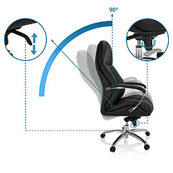 Siège de bureau / Fauteuil de direction BRENTON XXL Similicuir noir hjh OFFICE