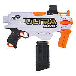 Hasbro Pistolet Blaster Ultra AMP Motorisé avec Chargeur et 7 Fléchettes Blanc