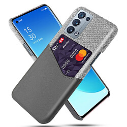 Coque en TPU + PU Hybride bien protégé en tissu de conception de fente pour carte gris pour votre Oppo Reno6 Pro+