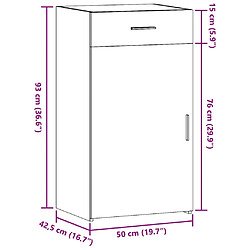 vidaXL Buffet noir 50x42,5x93 cm bois d'ingénierie pas cher