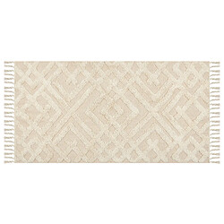 Beliani Tapis en coton 80 x 150 cm beige ARDAHAN