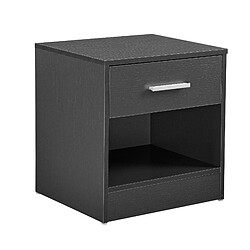 Helloshop26 Table de chevet table de nuit commode meuble de rangement tiroir 38 cm gris 03_0004191