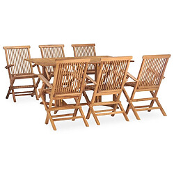 Maison Chic Mobilier à dîner pliable 7 pcs de jardin - Ensemble table et chaises d'extérieur - Salon/Mobilier de jardin classique Bois solide de teck -MN19920