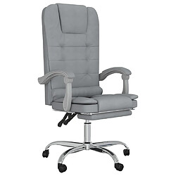 vidaXL Fauteuil de massage inclinable de bureau Gris clair Tissu