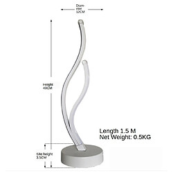 lampe de Table led lampe de chevet Double torsion spirale