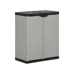 Vente-Unique Armoire à déchets de jardin 68 x 40 x 85 cm PP gris et noir 02_0006035