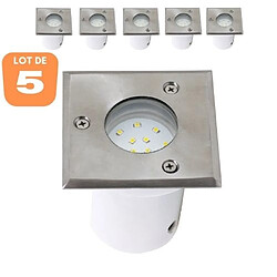 HOROZ ELECTRIC Lot de 5 spots LED étanches carrés 1.2W IP67