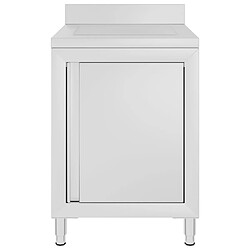 Helloshop26 Armoire de cuisine commerciale 96 cm avec égouttoir acier Inoxydable 02_0000003