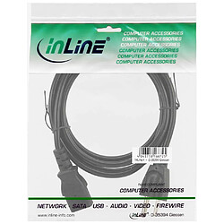 Câble d'alimentation, InLine®, connecteur d'alimentation américain vers connecteur IEC C13 à 3 broches, noir, 18AWG, 0,5 m