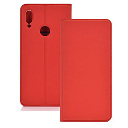 Wewoo Housse Coque Carte d'aspiration magnétique à tension ultra-mince pour Xiaomi Redmi Note 7veste de téléphone portable en TPU + PU avec mandrin et support. Rouge